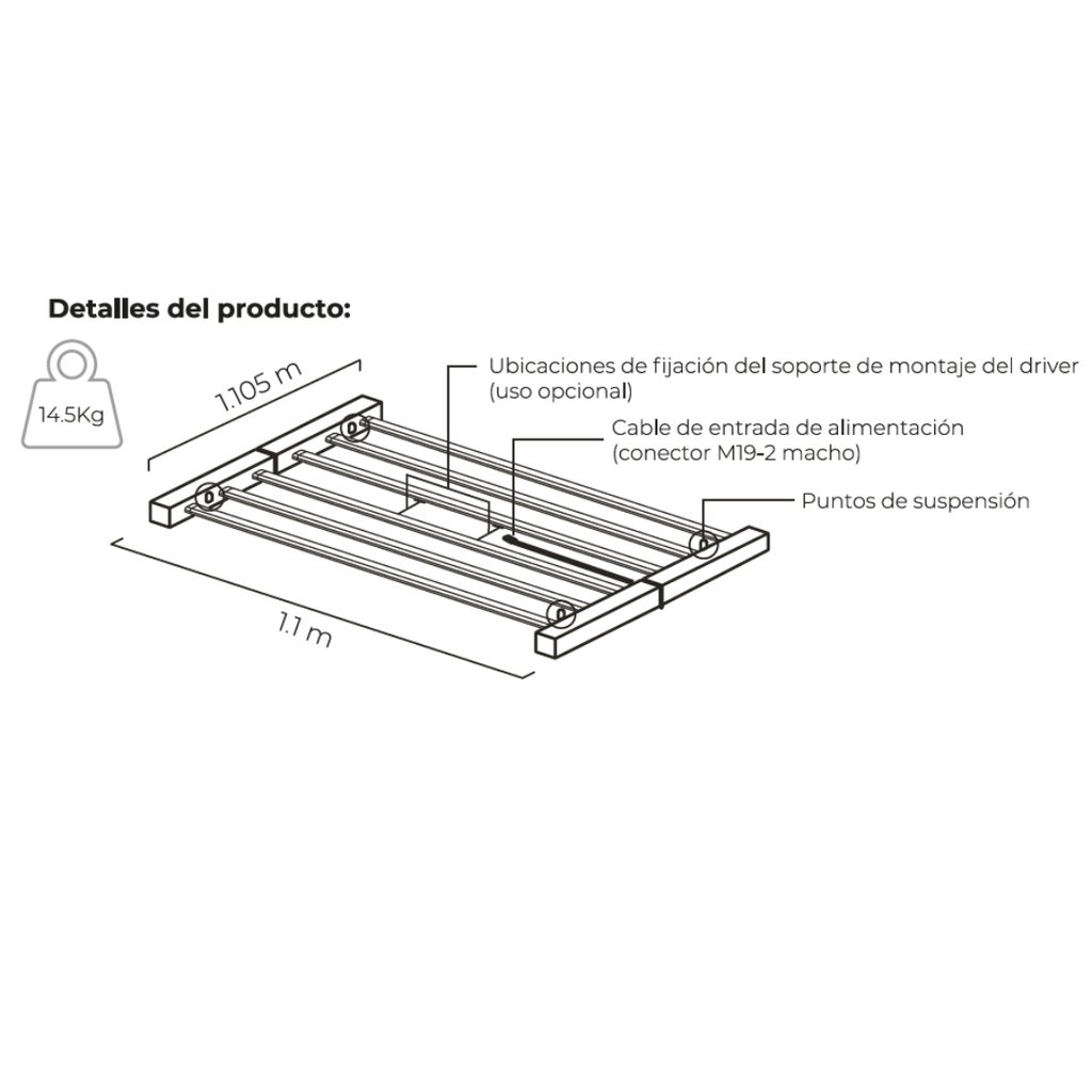 HORTILIGHT - LED JUNE DC 6 BARRAS (660W)