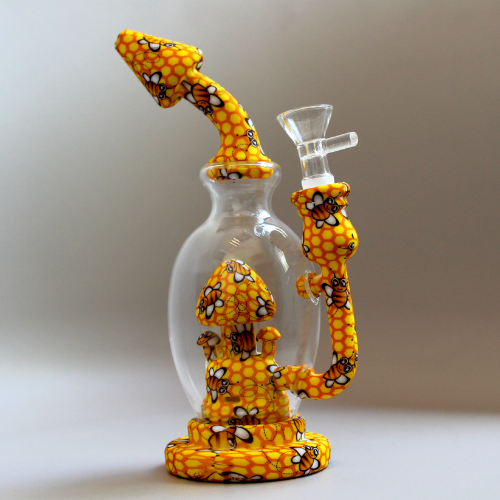 BONG SILICONA/VIDRIO FAB EGG ABEJA